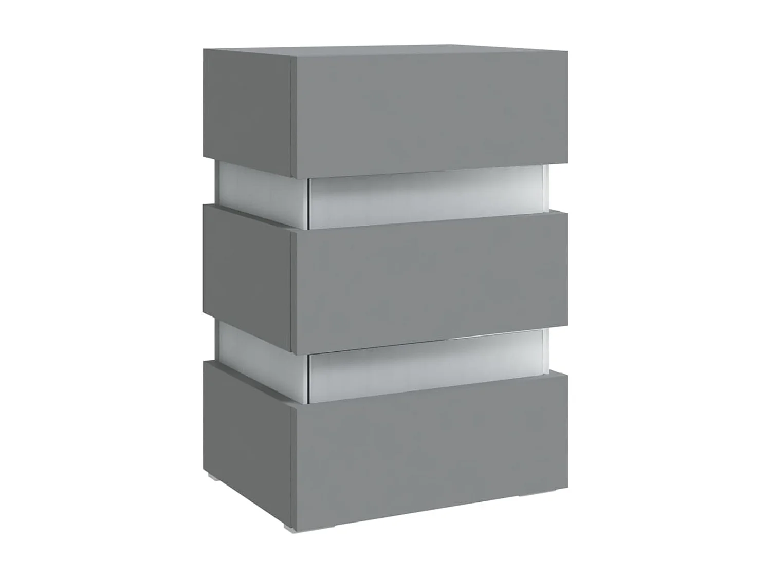 Table de chevet à LED Gris 45x35x67 cm Bois d'ingénierie FR30980