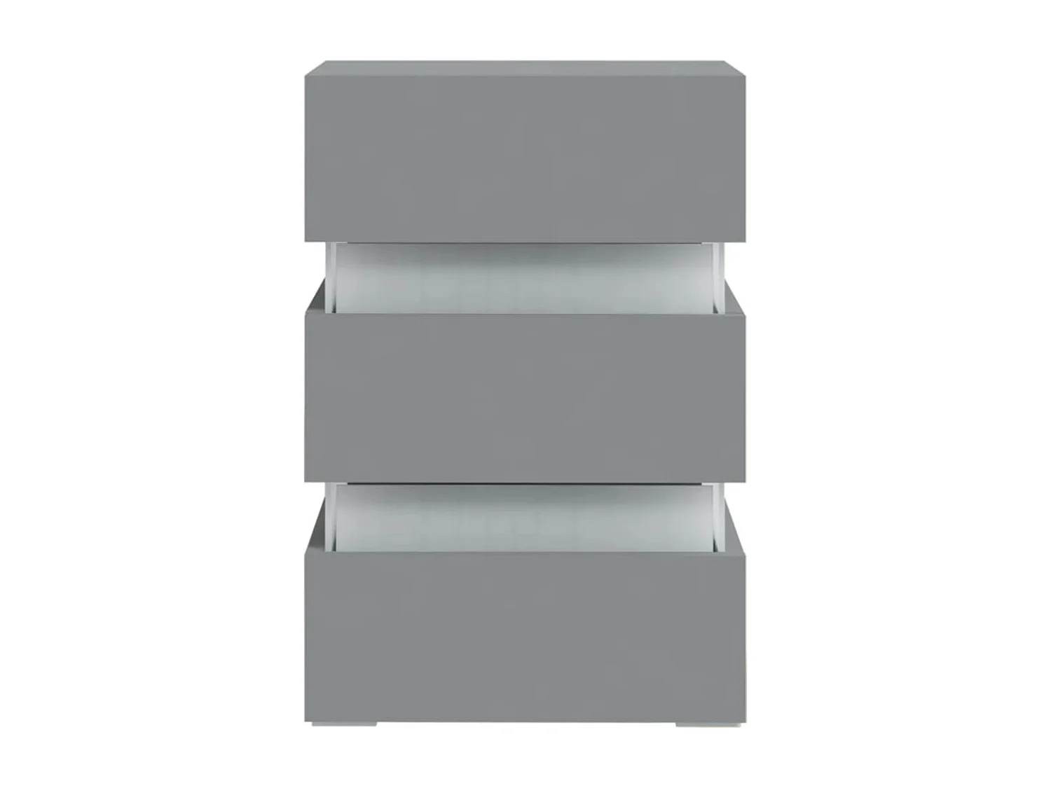 Table de chevet à LED Gris 45x35x67 cm Bois d'ingénierie FR30980