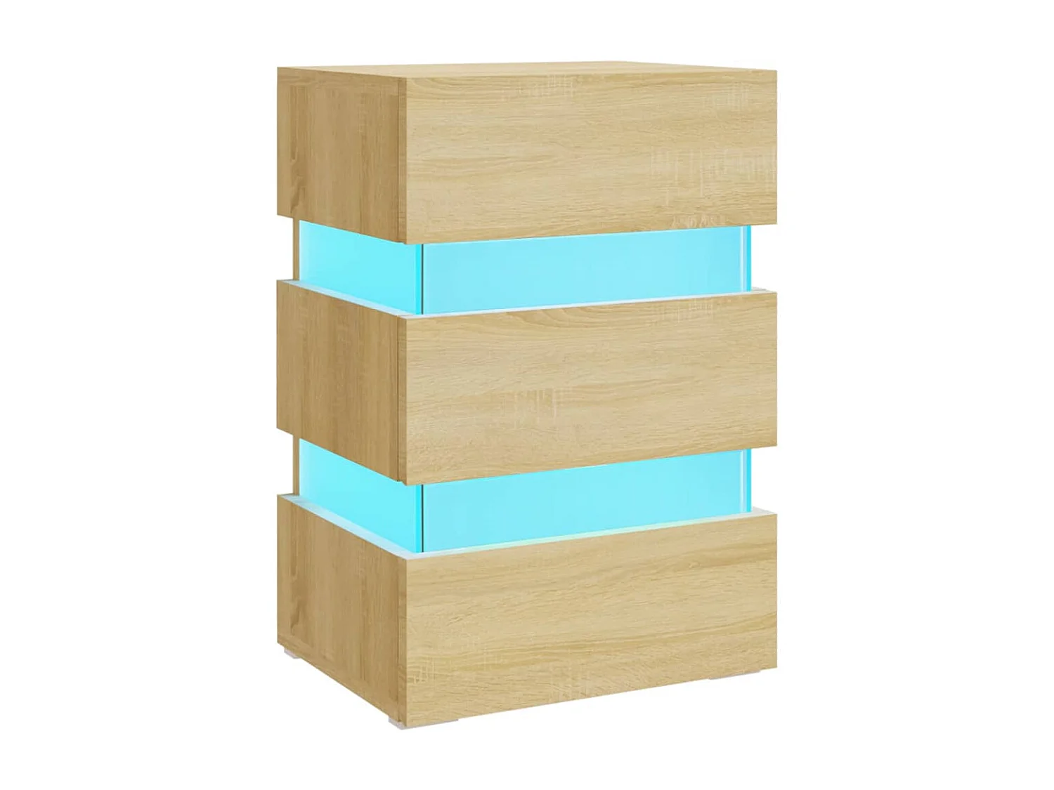 Mesita de noche luz LED madera de ingeniería Sonoma 45x35x67 cm ES566472