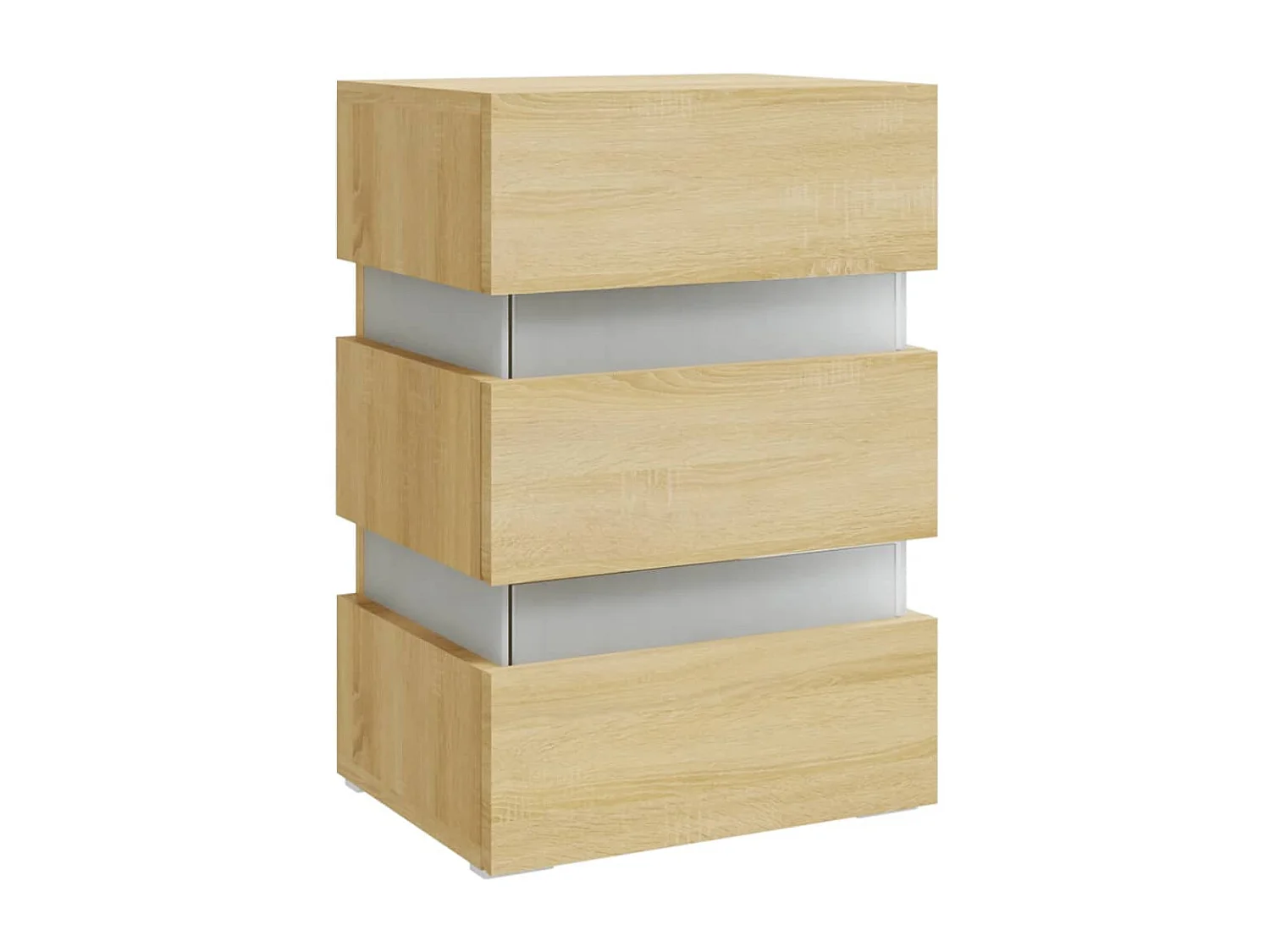Table de chevet à LED chêne sonoma 45x35x67cm bois d'ingénierie FR63573