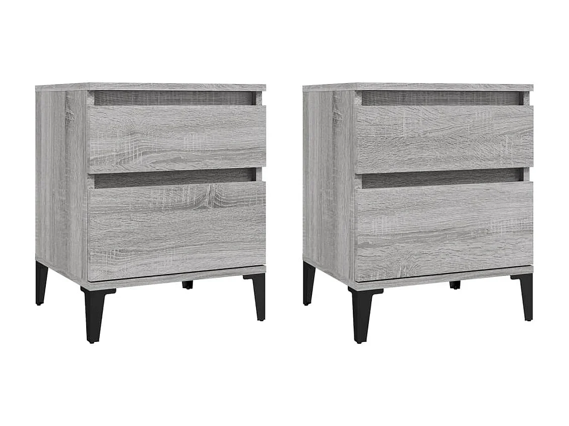 Tables de chevet 2 pcs Sonoma gris 40x35x50 cm FR40811