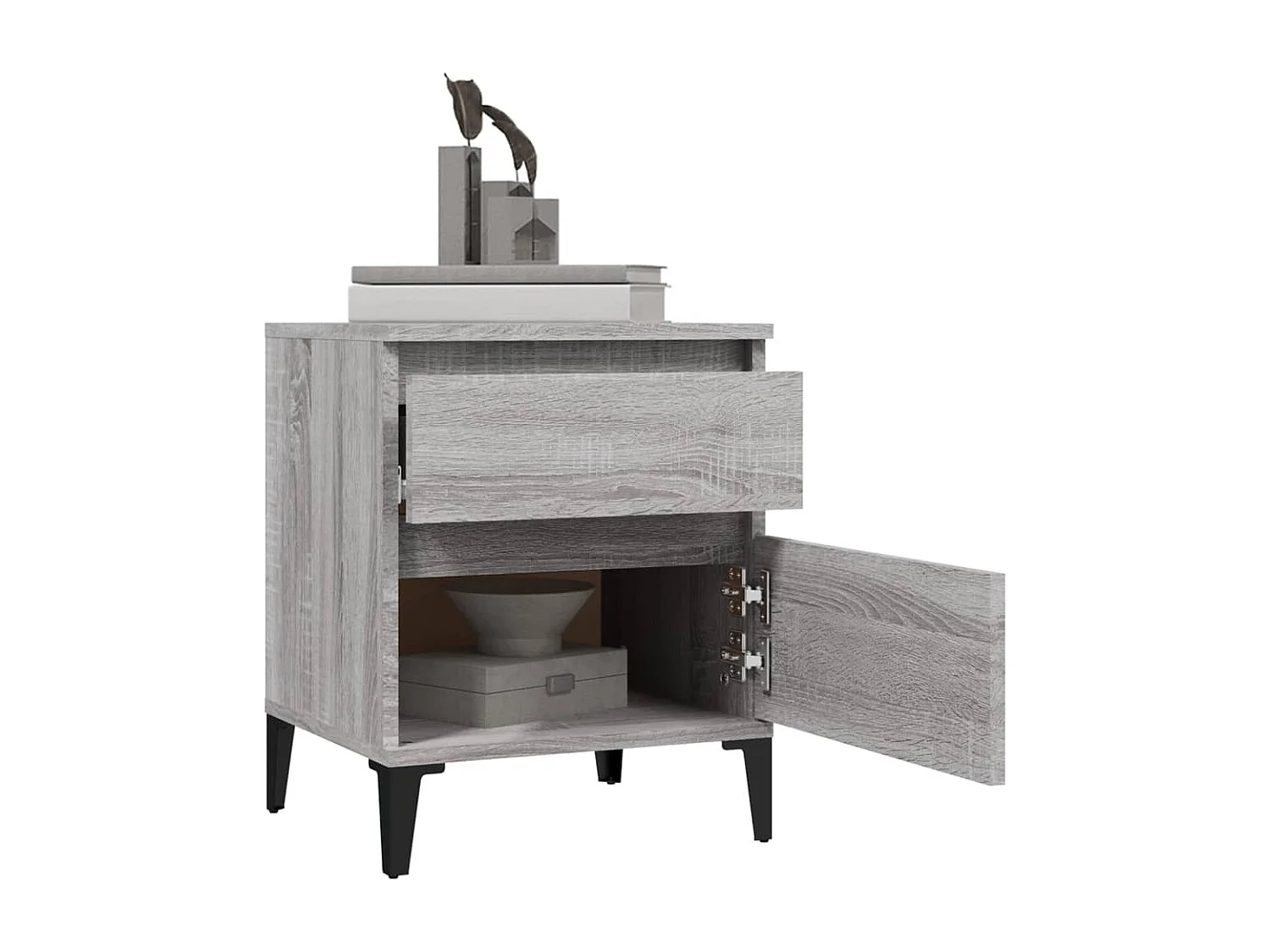 Tables de chevet 2 pcs Sonoma gris 40x35x50 cm FR40811