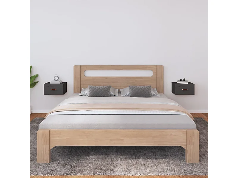 Mesas de cabeceira de parede 2 pcs 40x29,5x22 cm cinzento PT773916