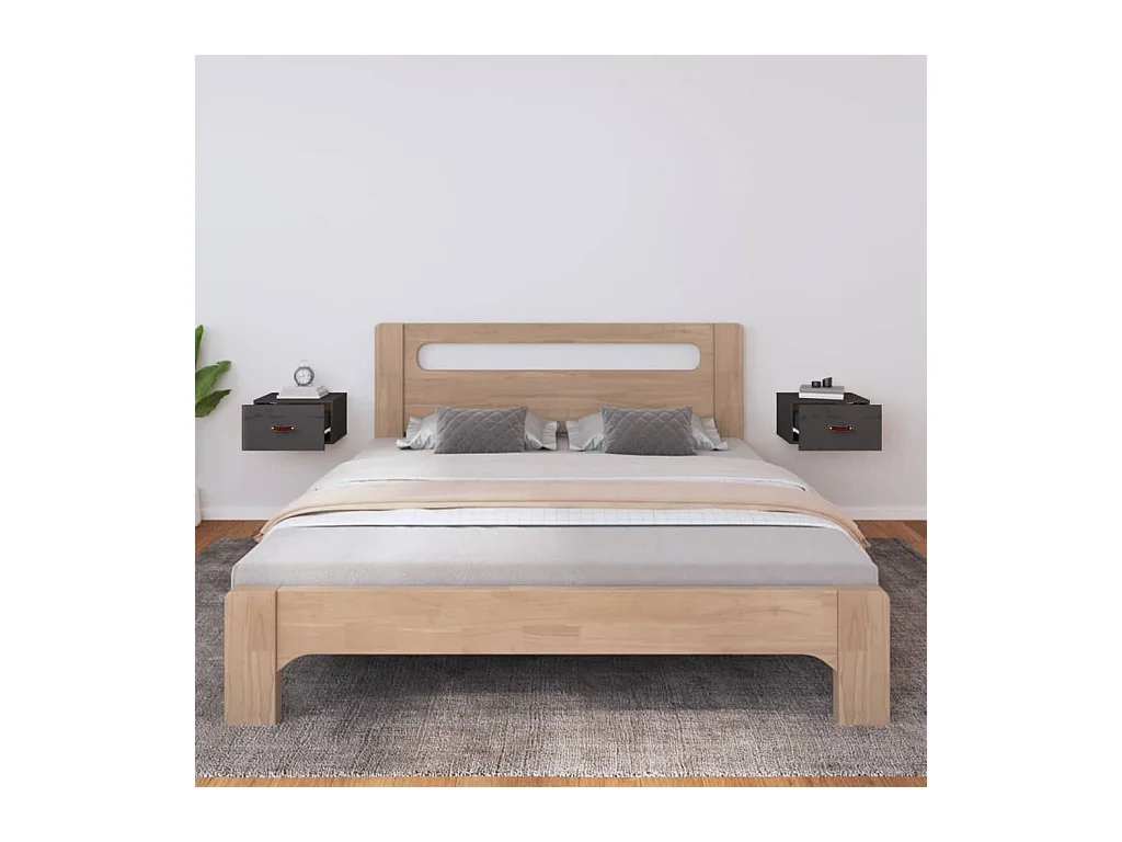 Tables de chevet murales 2 pcs Gris 40x29,5x22 cm FR36711