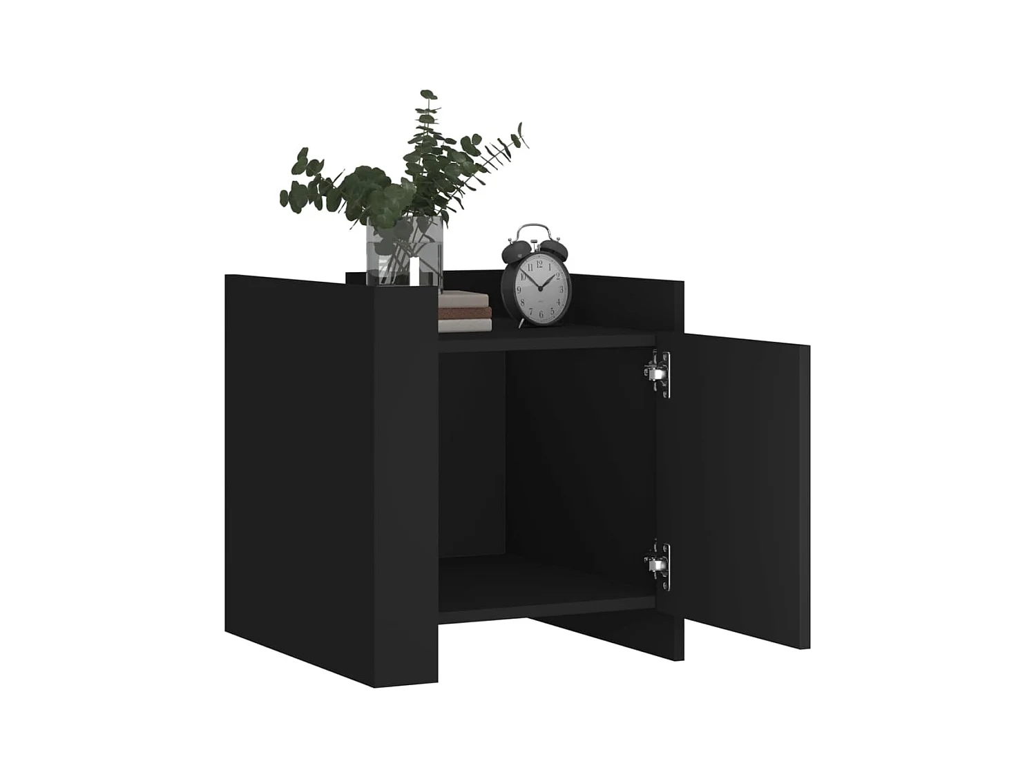 Nachtkastje 45x50x50 cm bewerkt hout zwart BE721691