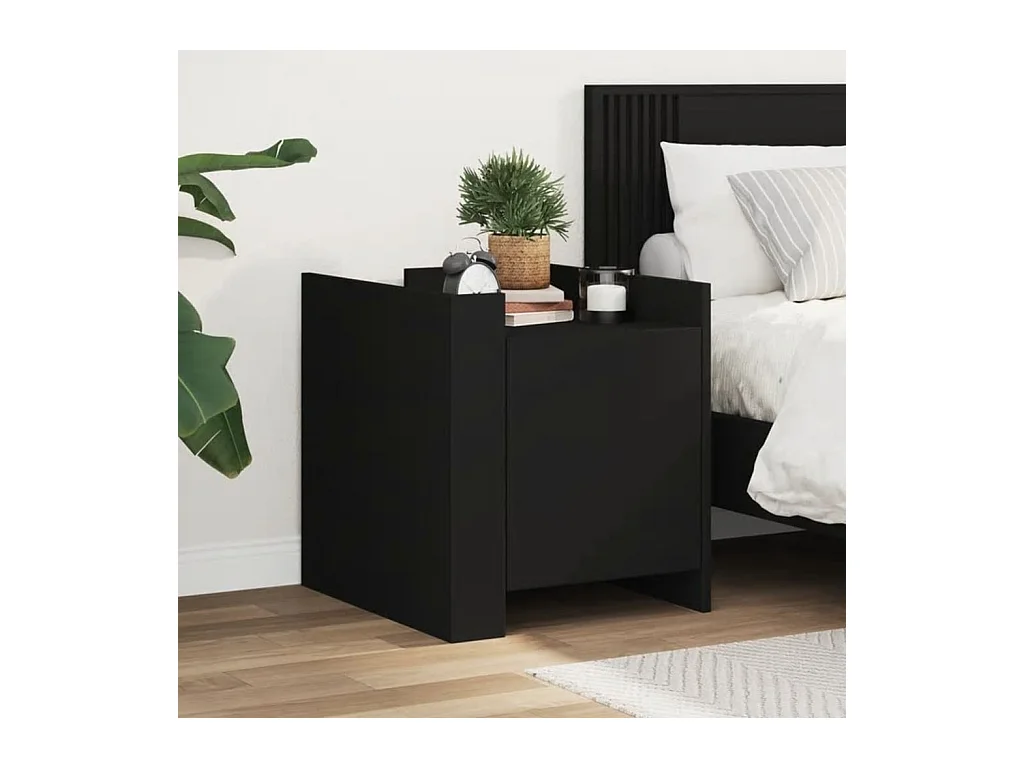 Table de chevet noir 45x50x50 cm bois d’ingénierie FR15264