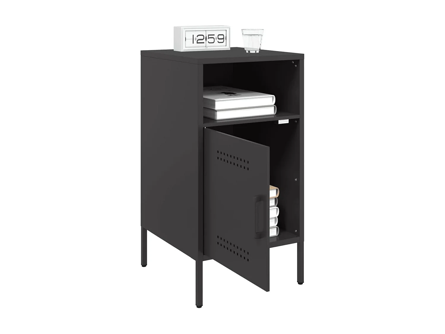 Tables de chevet 2 pcs noir 36x39x68 cm acier laminé à froid FR52969