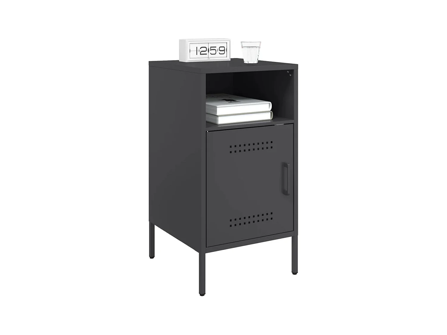 Mesitas de noche 2 uds acero laminado en frío negro 36x39x68 cm ES979024