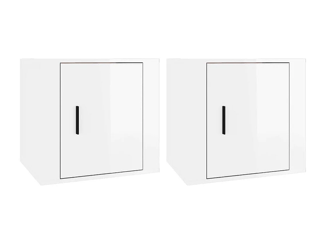 Nachtkastjes 2 st 50x39x47 cm hoogglans wit BE864405