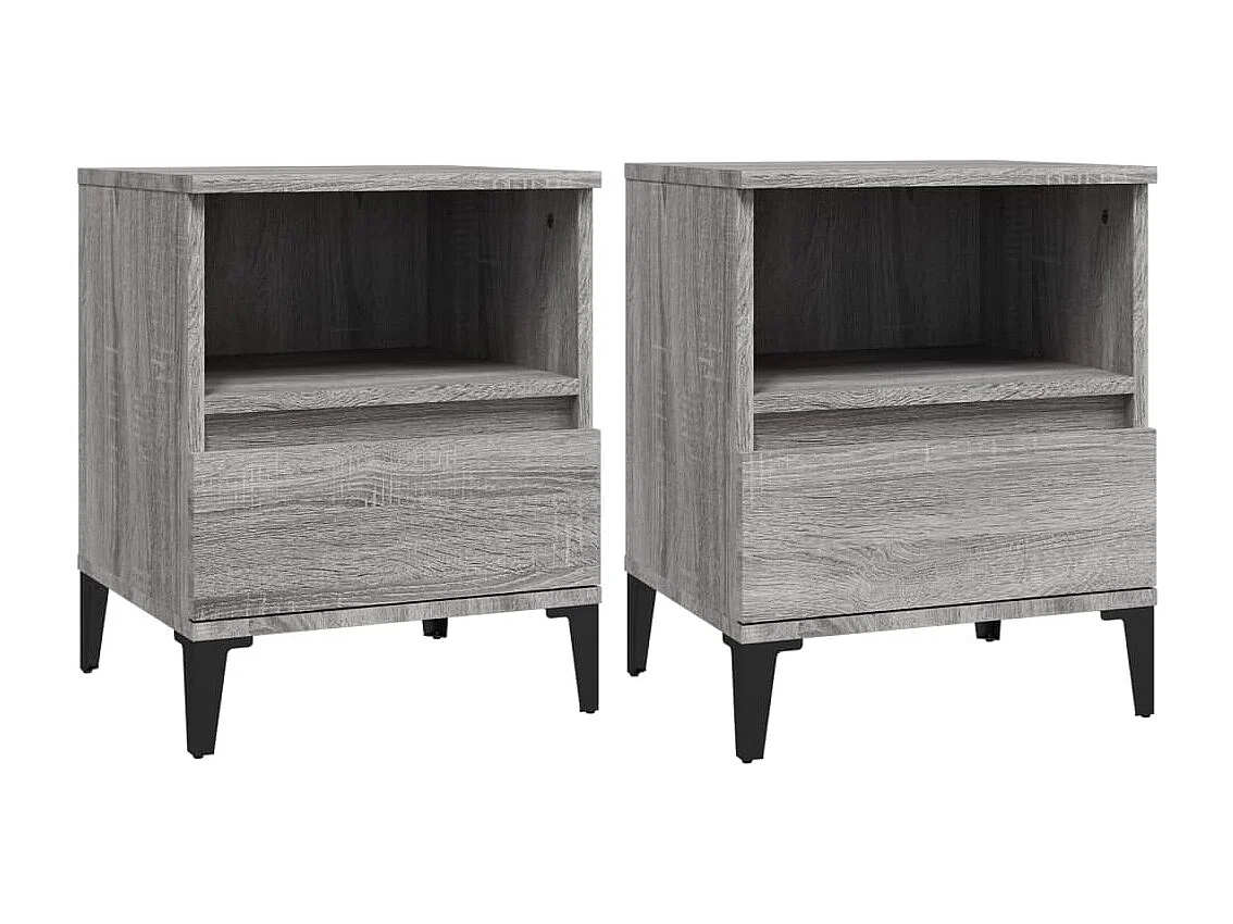 Tables de chevet 2 pcs Sonoma gris 40x35x50 cm FR35645