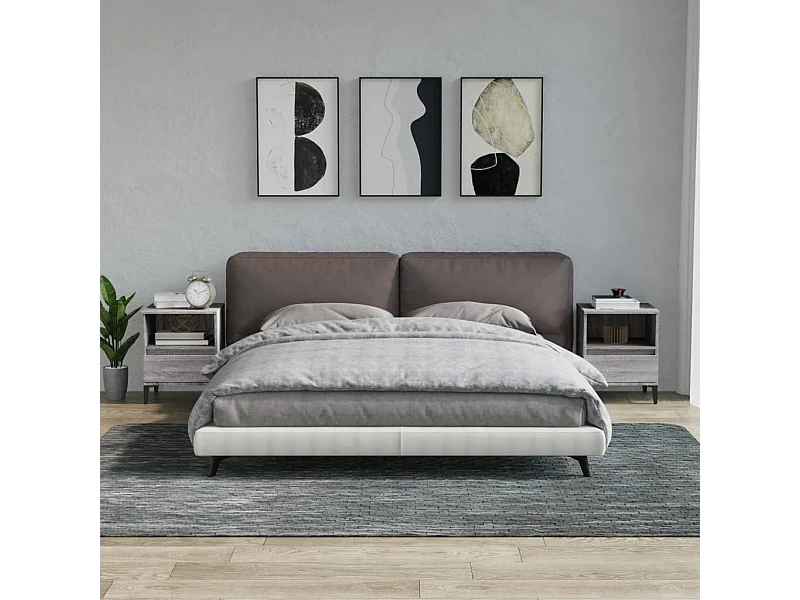 Nachtkastjes 2 st 40x35x50 cm grijs sonoma eikenkleurig BE421351