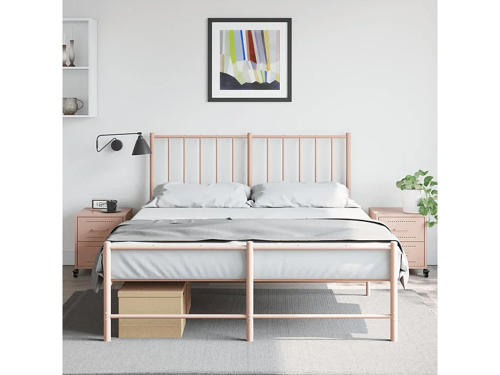 Tables de chevet 2 pcs rose 36x39x43,5 cm acier FR89372