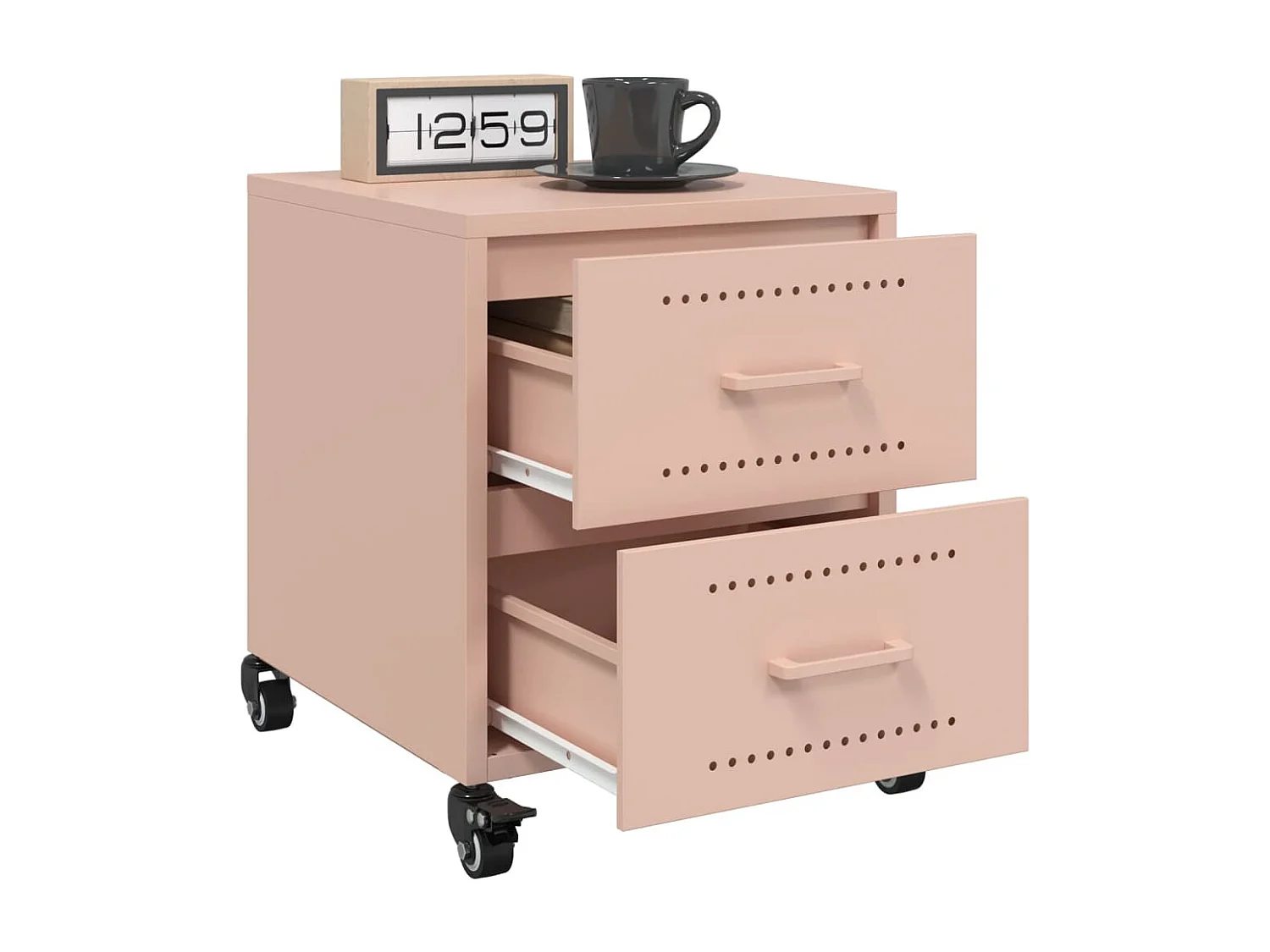 Tables de chevet 2 pcs rose 36x39x43,5 cm acier FR89372