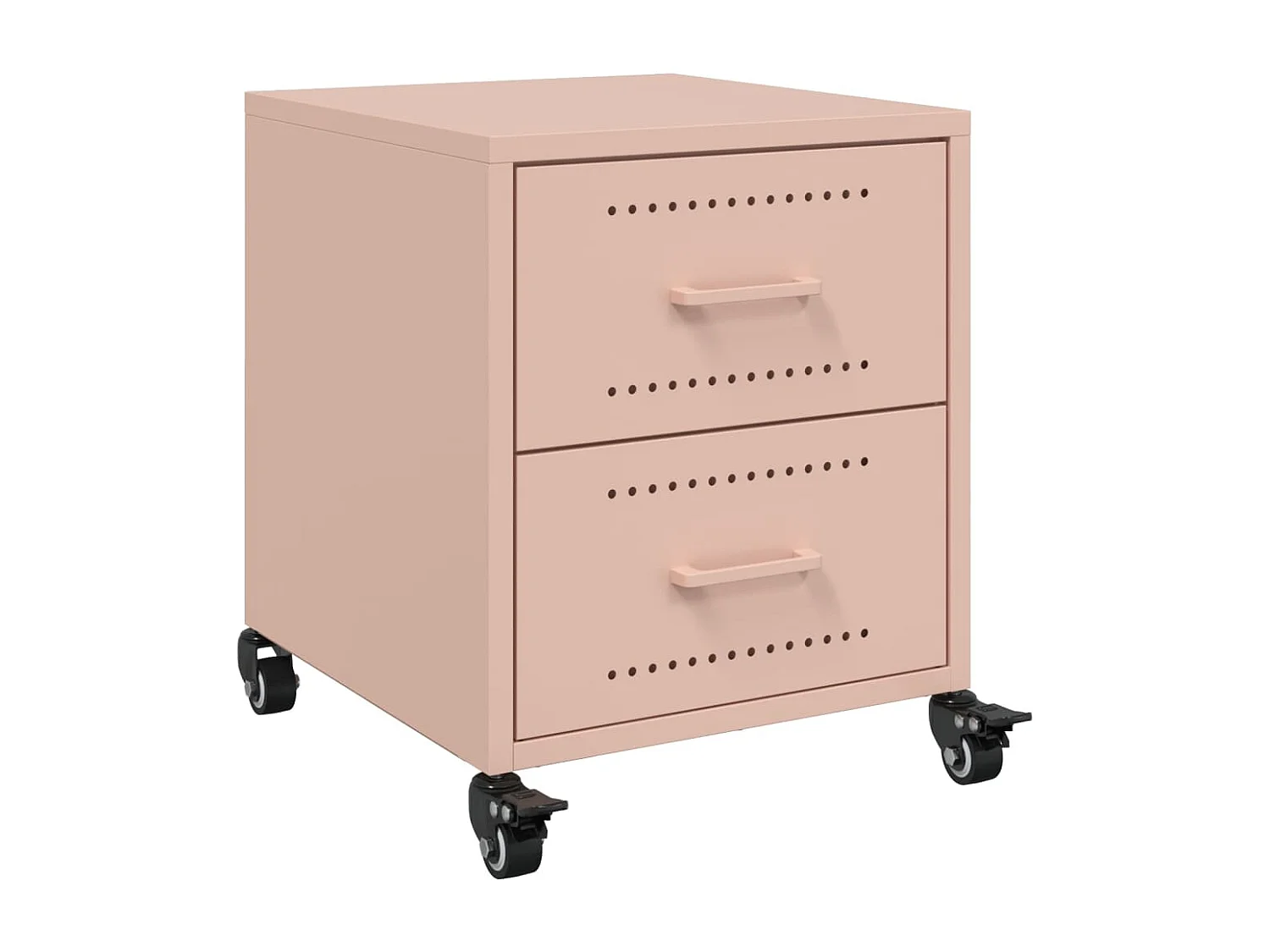 Table de chevet rose 36x39x43,5 cm acier FR80893