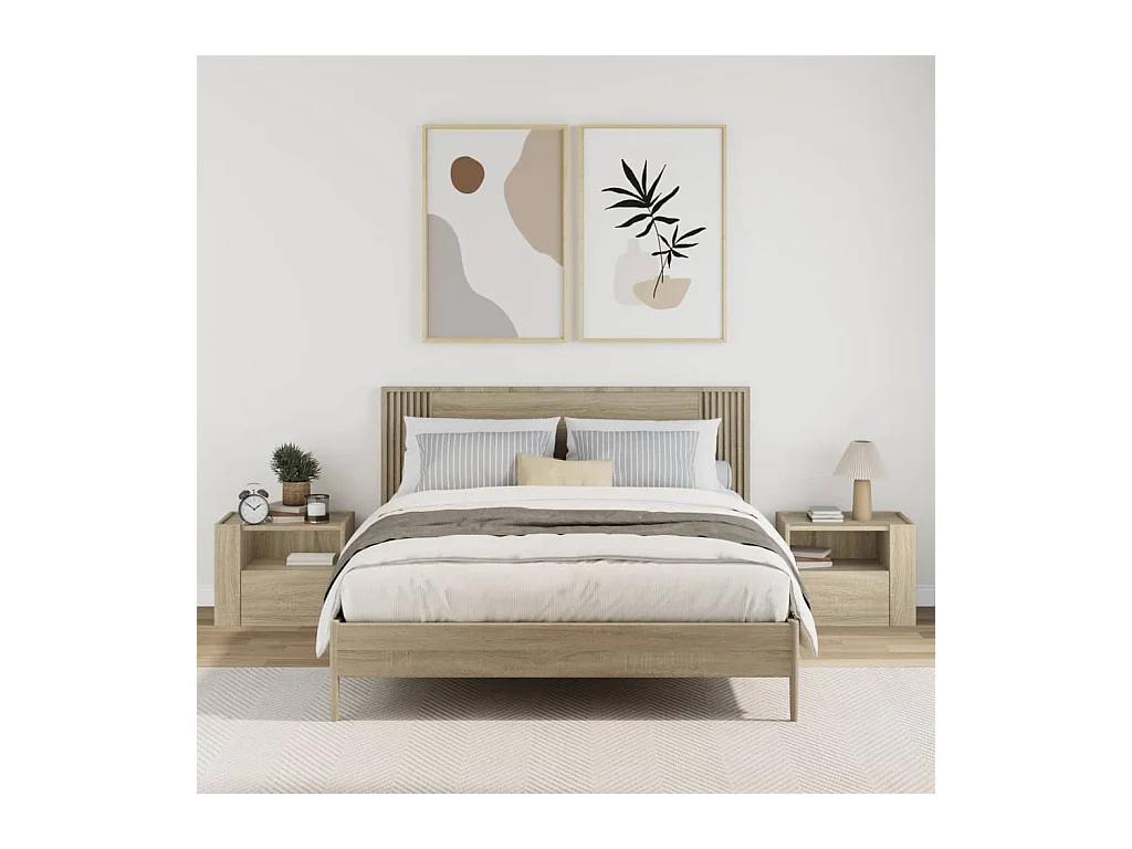 Tables de chevet murales 2 pcs chêne sonoma 45x30x35 cm FR78608