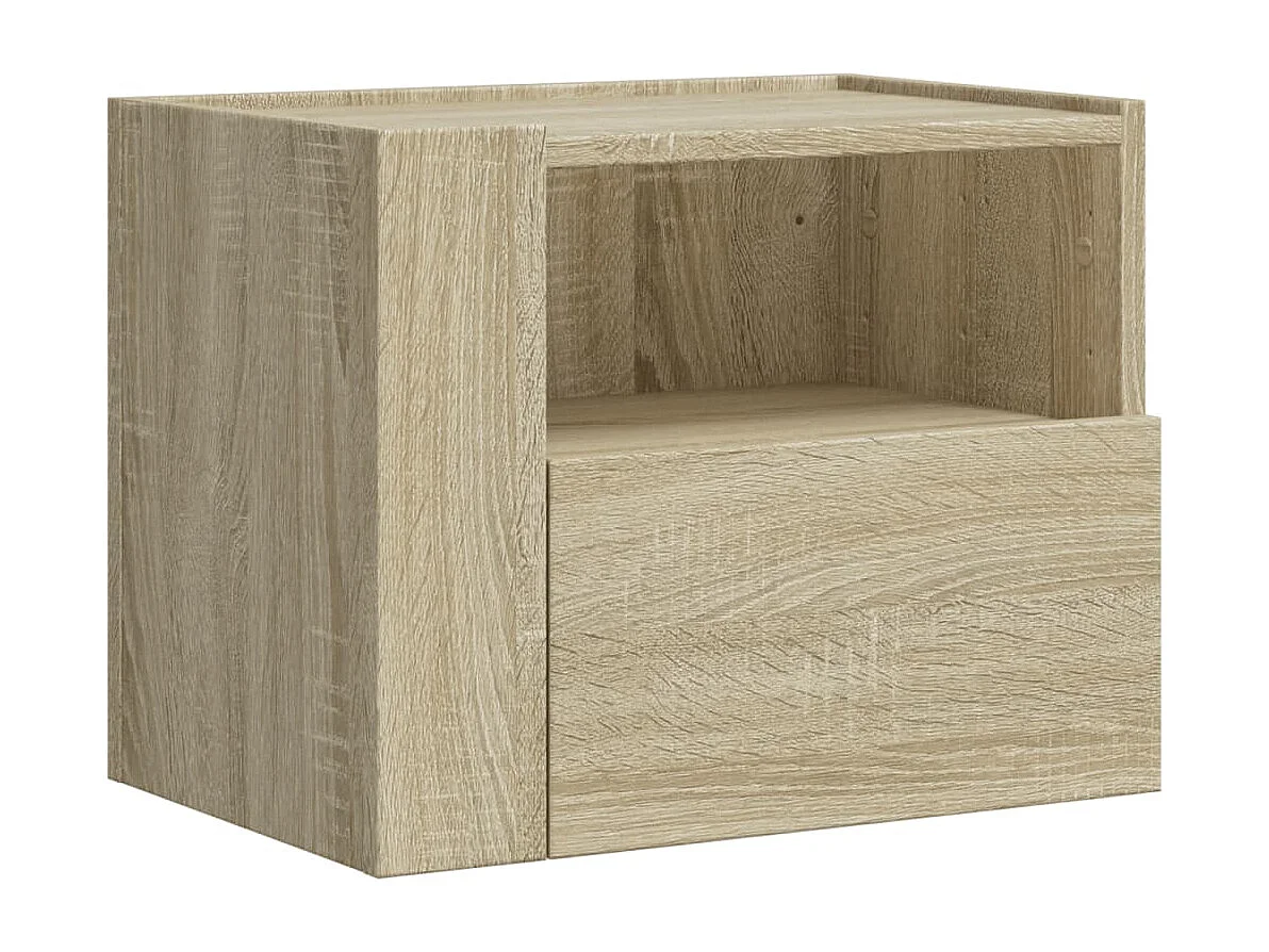 Nachtkastjes 2 st wandgemonteerd 45x30x35 cm sonoma eikenkleur BE756589
