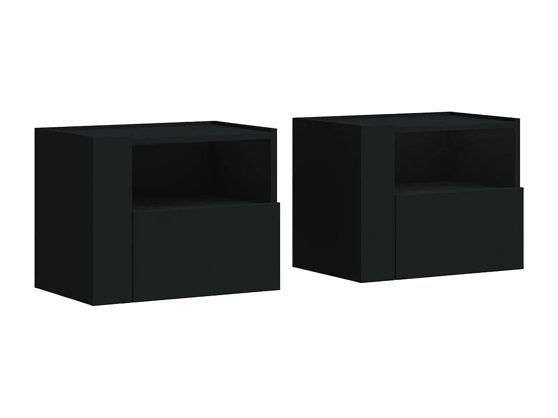 Tables de chevet murales 2 pcs noir 45x30x35 cm FR12982