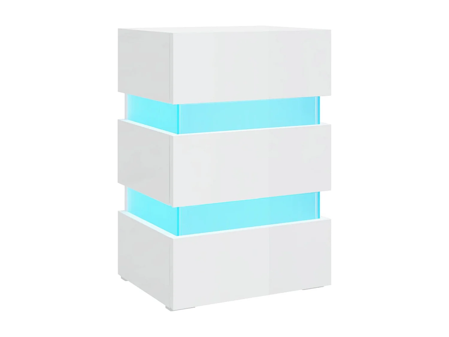 Mesita de noche LED madera ingeniería blanco brillo 45x35x67 cm ES236148