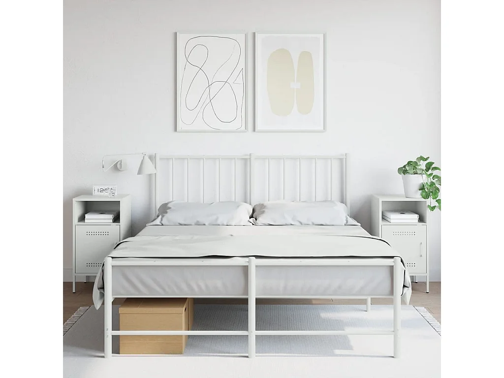 Mesitas de noche 2 uds acero laminado blanco 36x39x68 cm ES446032