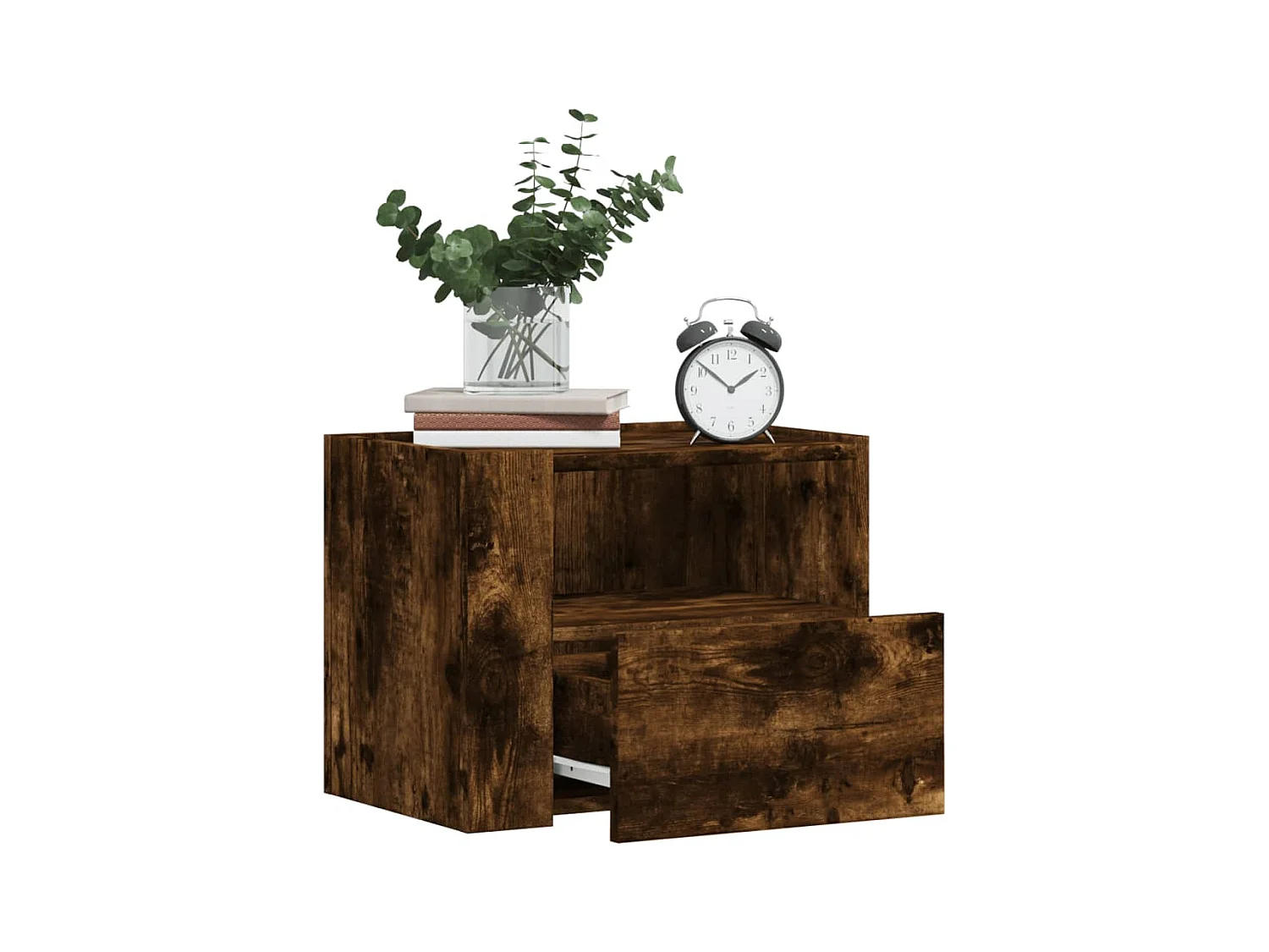 Nachtkastjes 2 st wandgemonteerd 45x30x35 cm gerookt eikenkleur BE582787