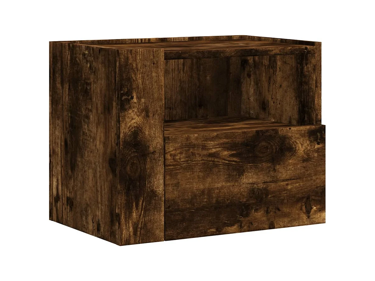 Nachtkastjes 2 st wandgemonteerd 45x30x35 cm gerookt eikenkleur BE582787