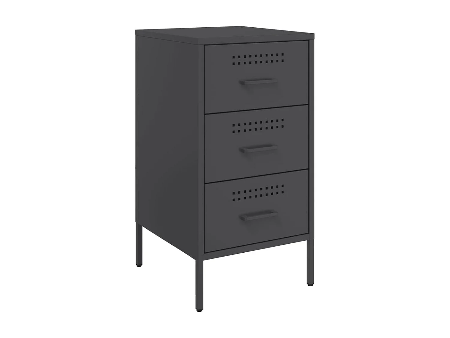 Tables de chevet 2 pcs noir 36x39x68 cm acier laminé à froid FR99589