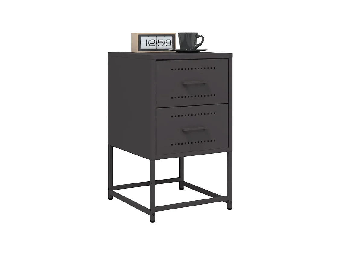 Mesitas de noche 2 uds acero negra 36x39x60,5 cm ES725247