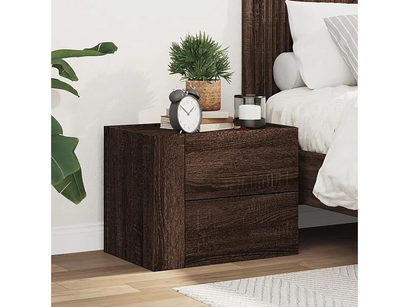 Mesa de cabeceira de parede 45x30x35 cm carvalho castanho PT864123