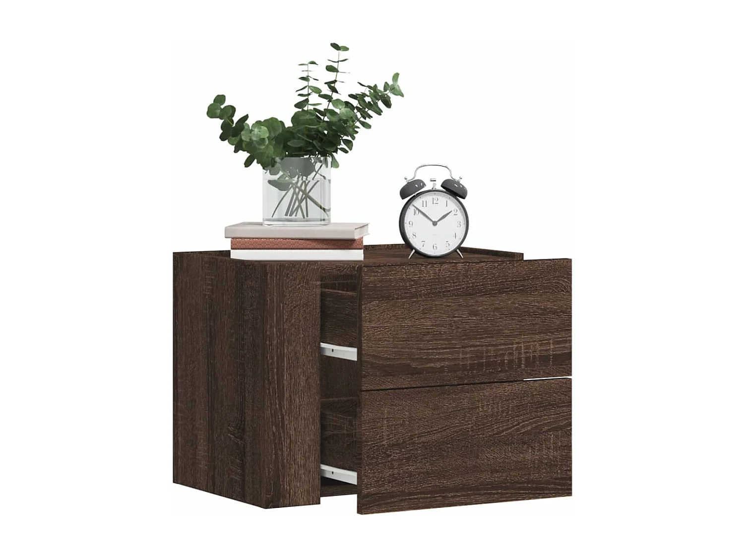 Table de chevet murale chêne marron 45x30x35 cm FR64901