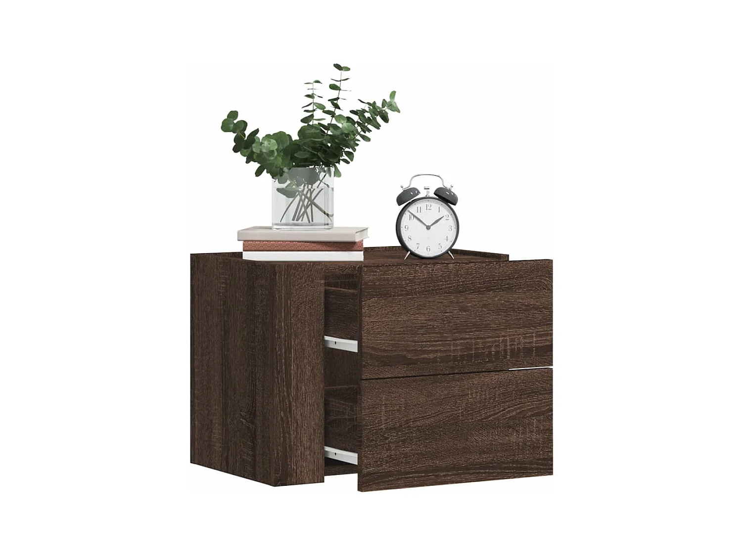 Table de chevet murale chêne marron 45x30x35 cm FR64901