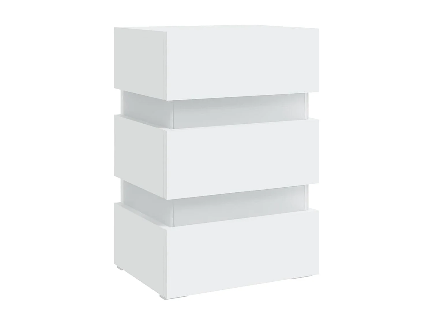 Table de chevet à LED blanc 45x35x67 cm bois d'ingénierie FR86201