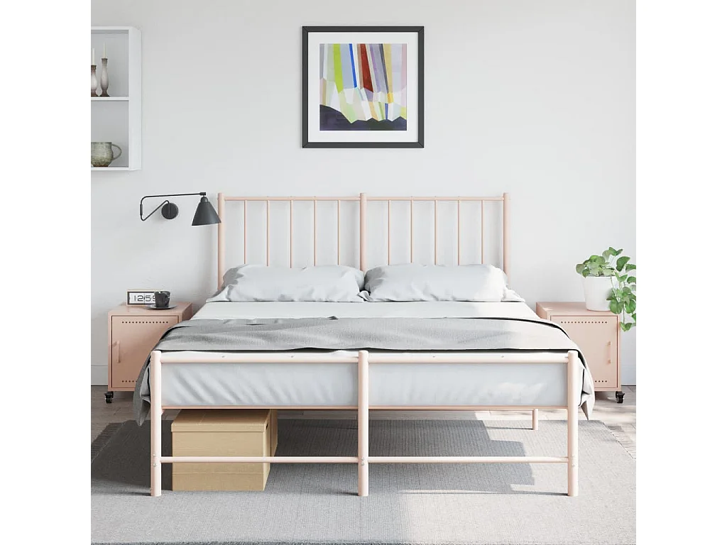 Tables de chevet 2 pcs rose 36x39x43,5 cm acier FR63029