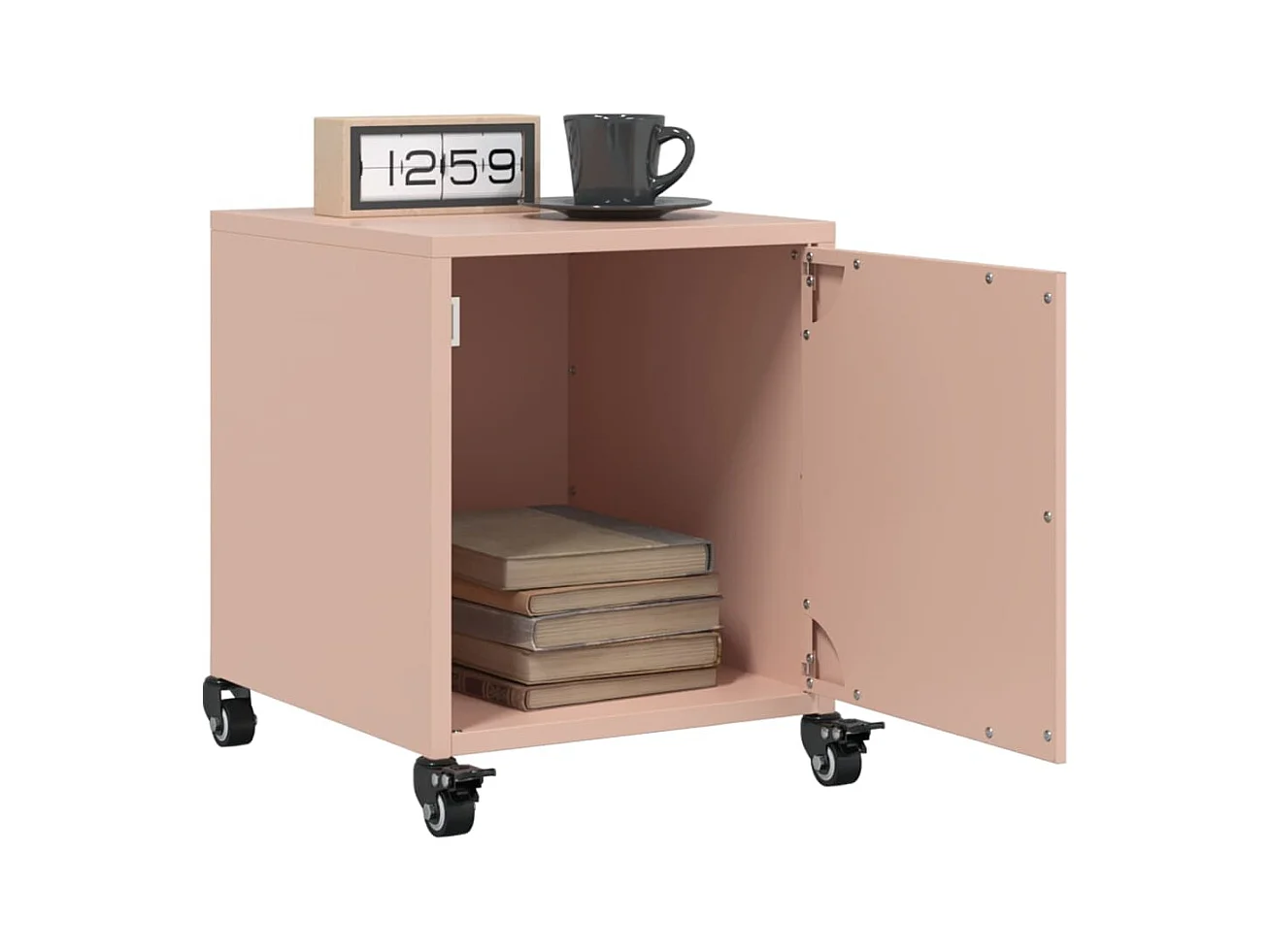 Mesas de cabeceira 2 pcs 36x39x43,5 cm aço rosa PT994276
