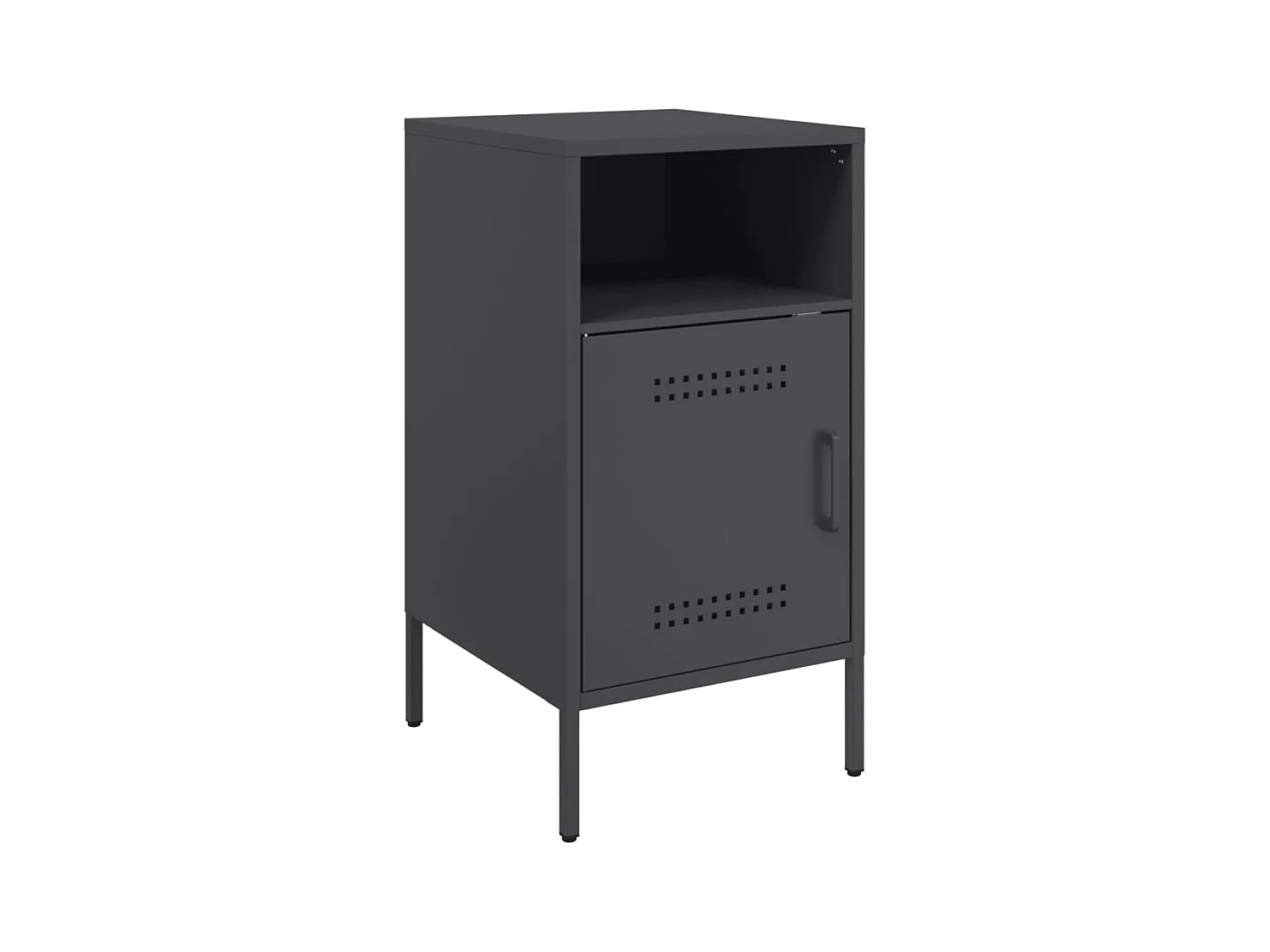 Mesita de noche acero laminado en frío negro 36x39x68 cm ES405016