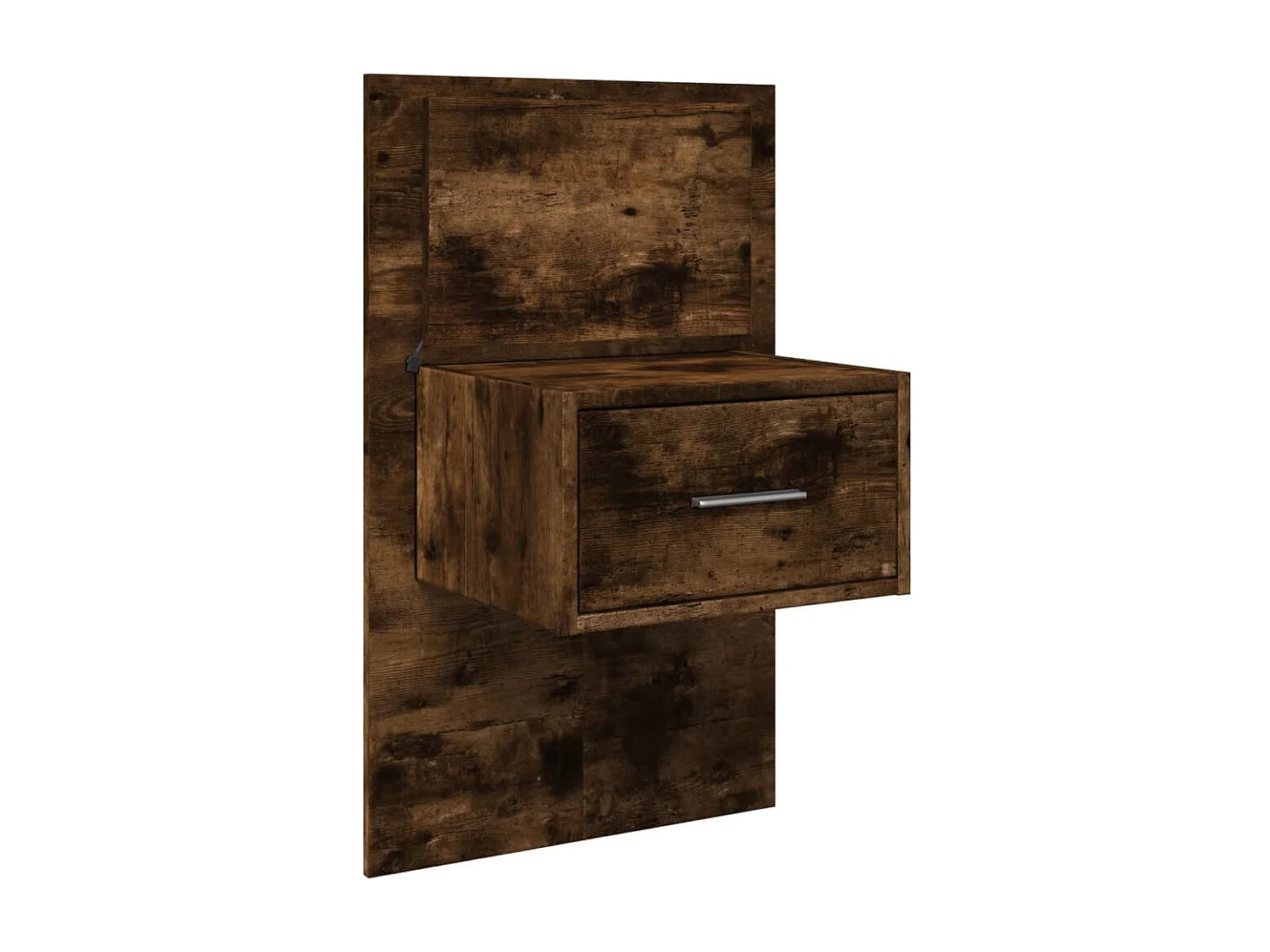 Table de chevet murale avec lumières LED chêne fumé FR46141