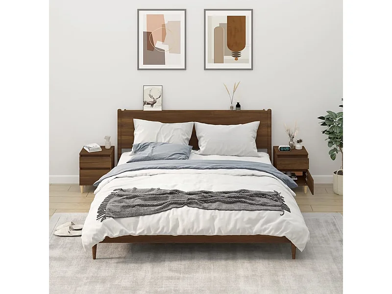 Tables de chevet 2 pcs Chêne marron 40x35x50 cm FR90836