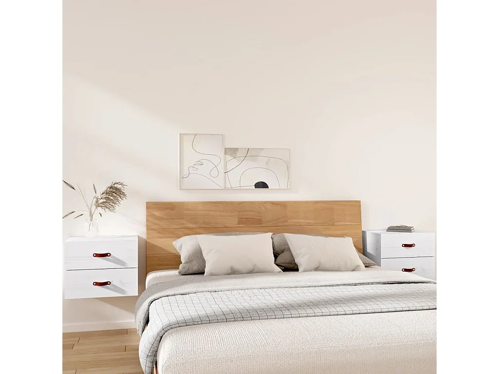 Nachtkastjes 2 st wandgemonteerd 50x36x40 cm wit BE176141