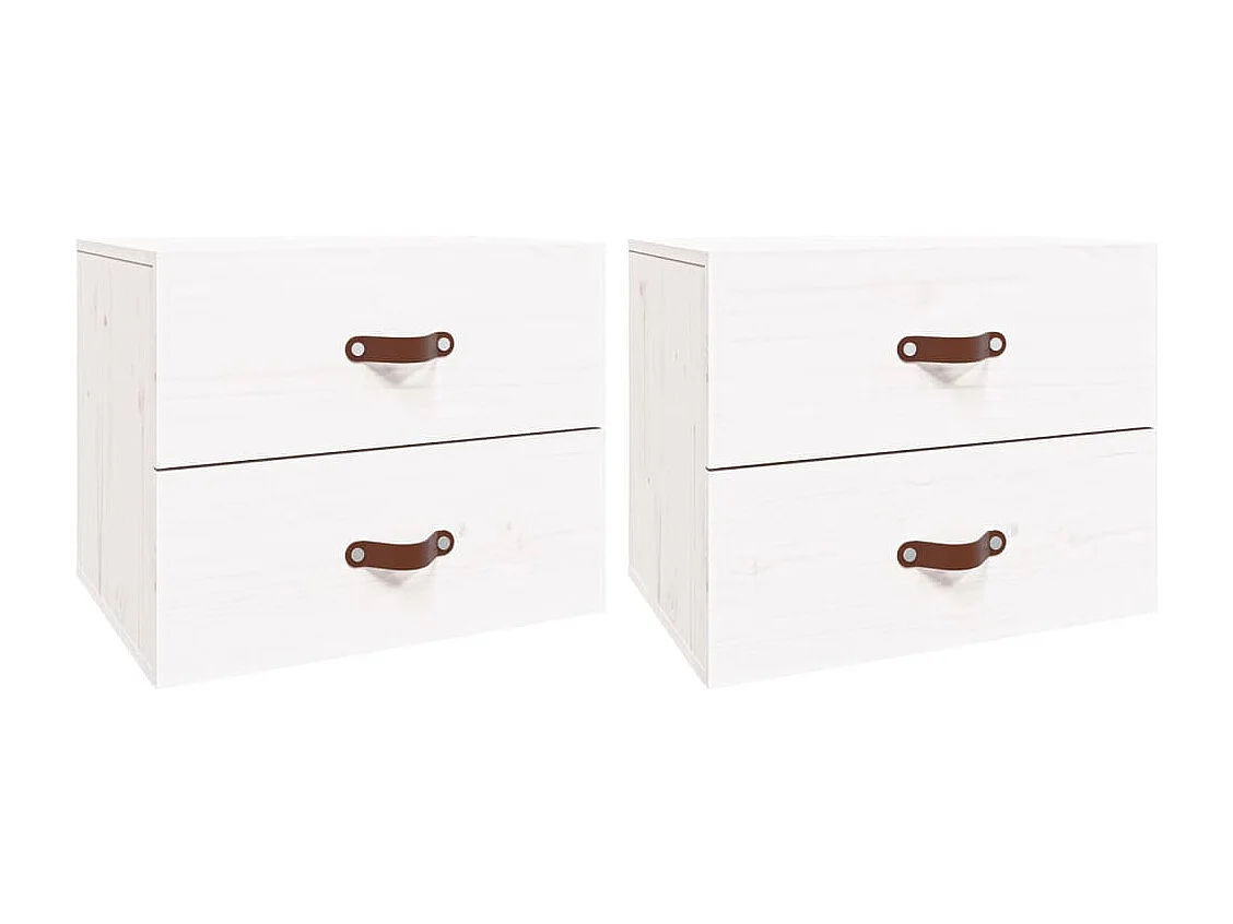 Nachtkastjes 2 st wandgemonteerd 50x36x40 cm wit BE176141