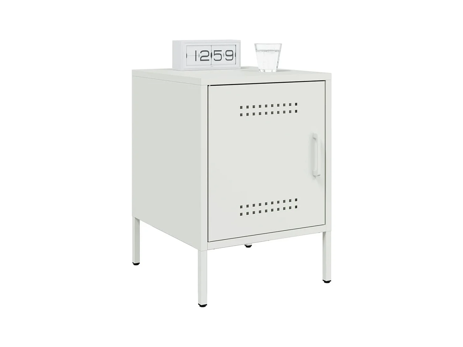 Tables de chevet 2 pcs blanc 36x39x50,5 cm acier FR15628