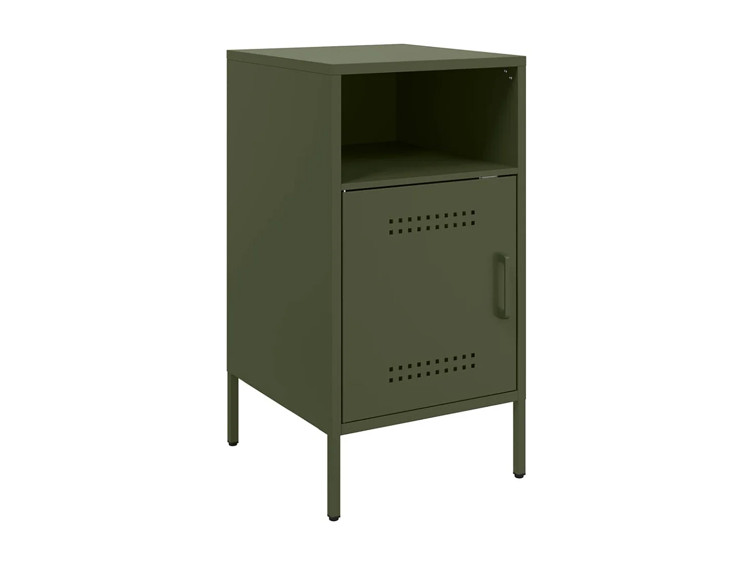 Table de chevet vert olive 36x39x68 cm acier laminé à froid FR79826