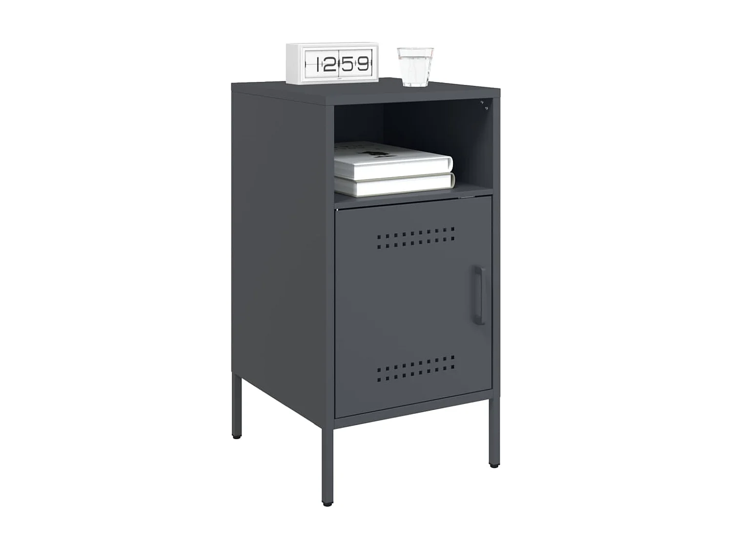 Table de chevet anthracite 36x39x68 cm acier laminé à froid FR62226