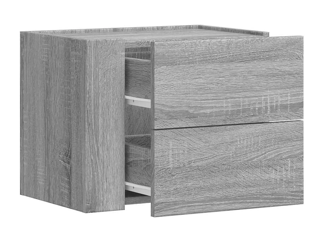 Table de chevet murale sonoma gris 45x30x35 cm FR43989