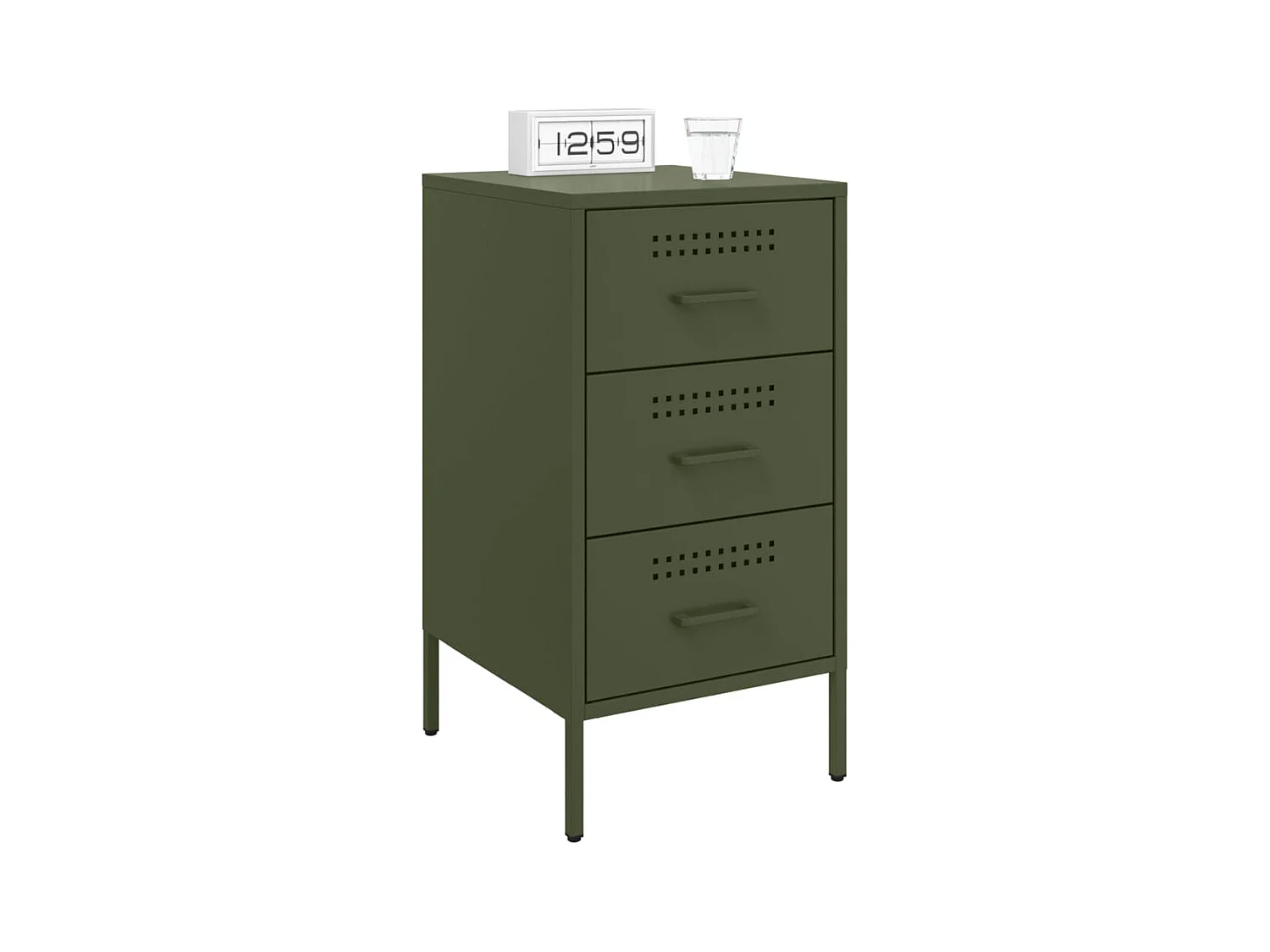 Tables de chevet 2 pcs vert olive 36x39x68 cm FR55456