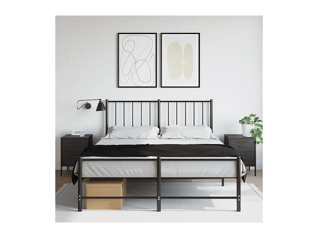 Tables de chevet 2 pcs noir 36x39x50,5 cm acier FR66710