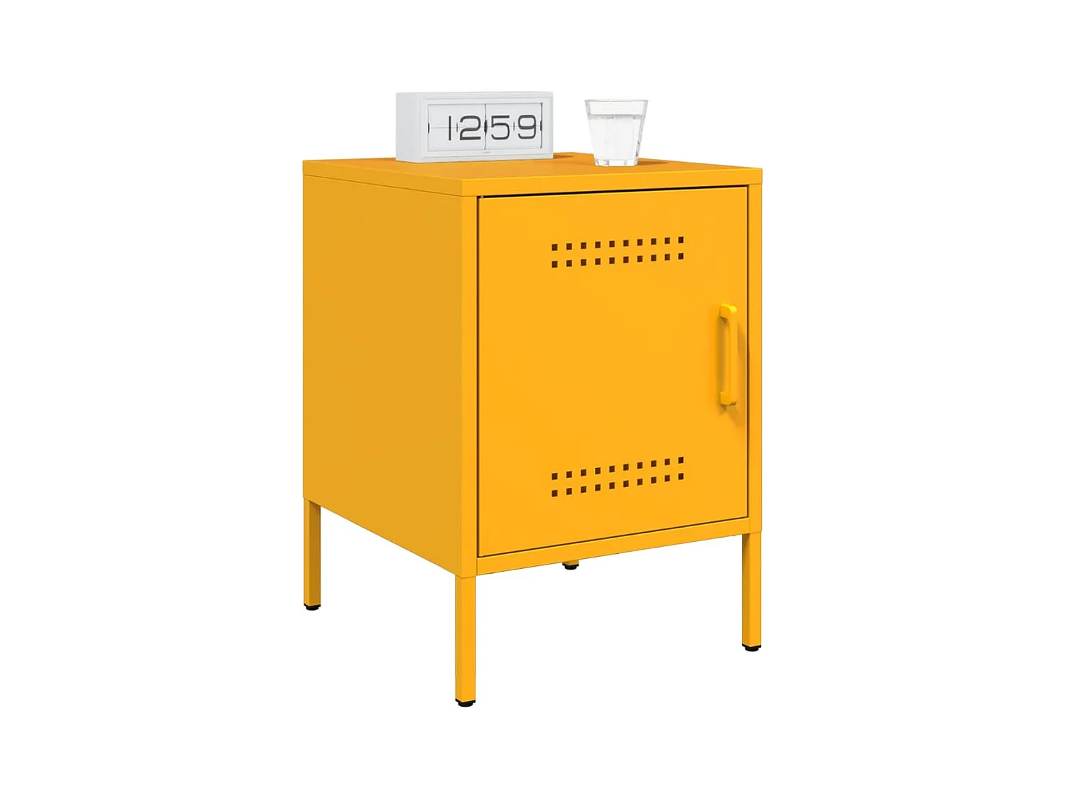 Tables de chevet 2 pcs jaune moutarde 36x39x50,5 cm acier FR86703
