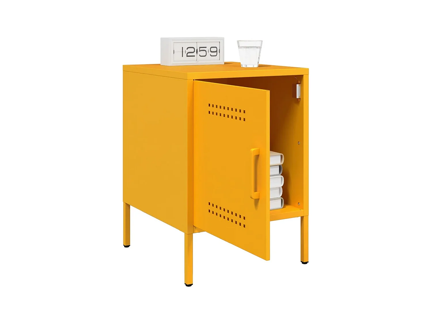 Mesitas de noche 2 uds acero amarillo mostaza 36x39x50,5 cm ES867605