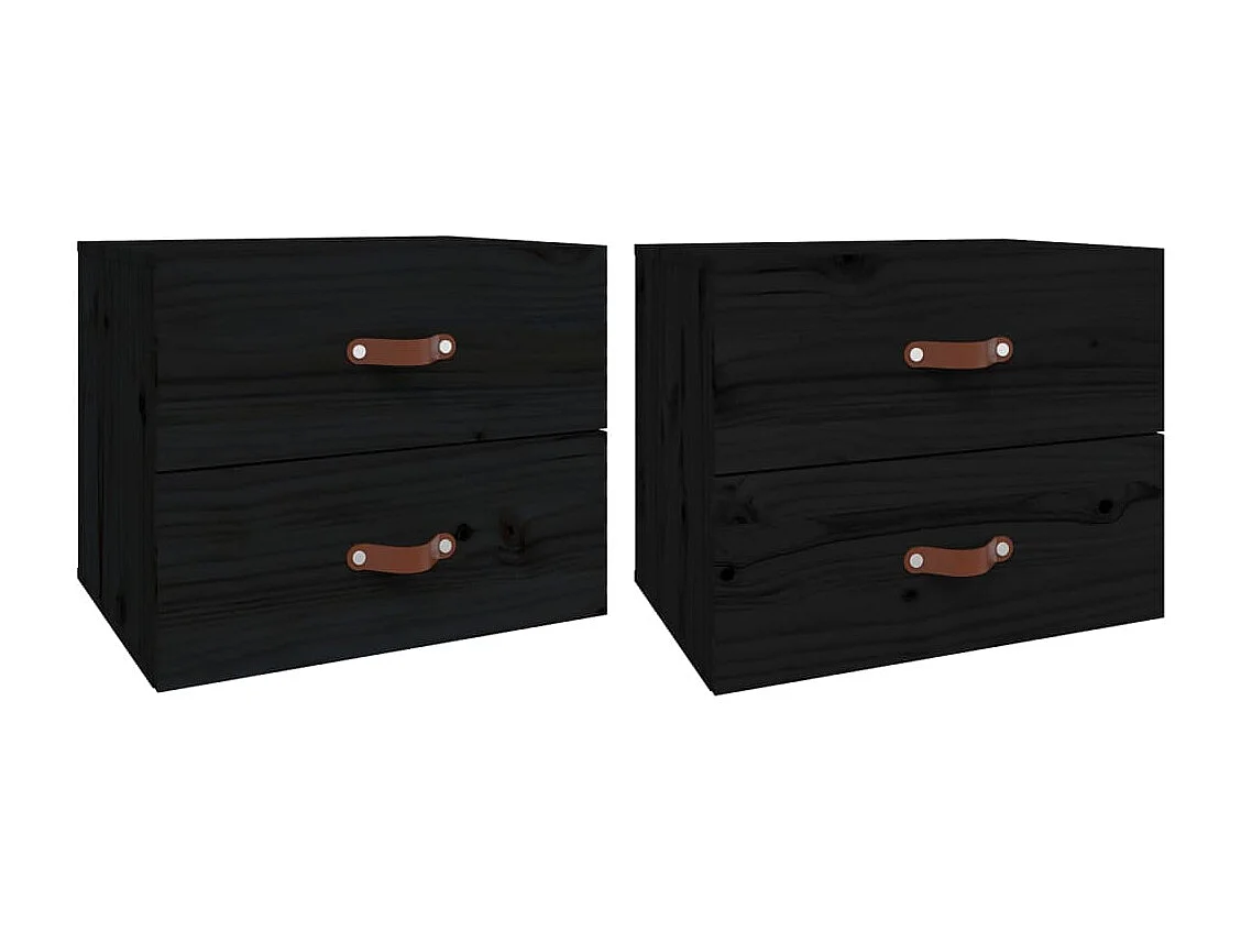 Nachtkastjes 2 st wandgemonteerd 50x36x40 cm zwart BE325985