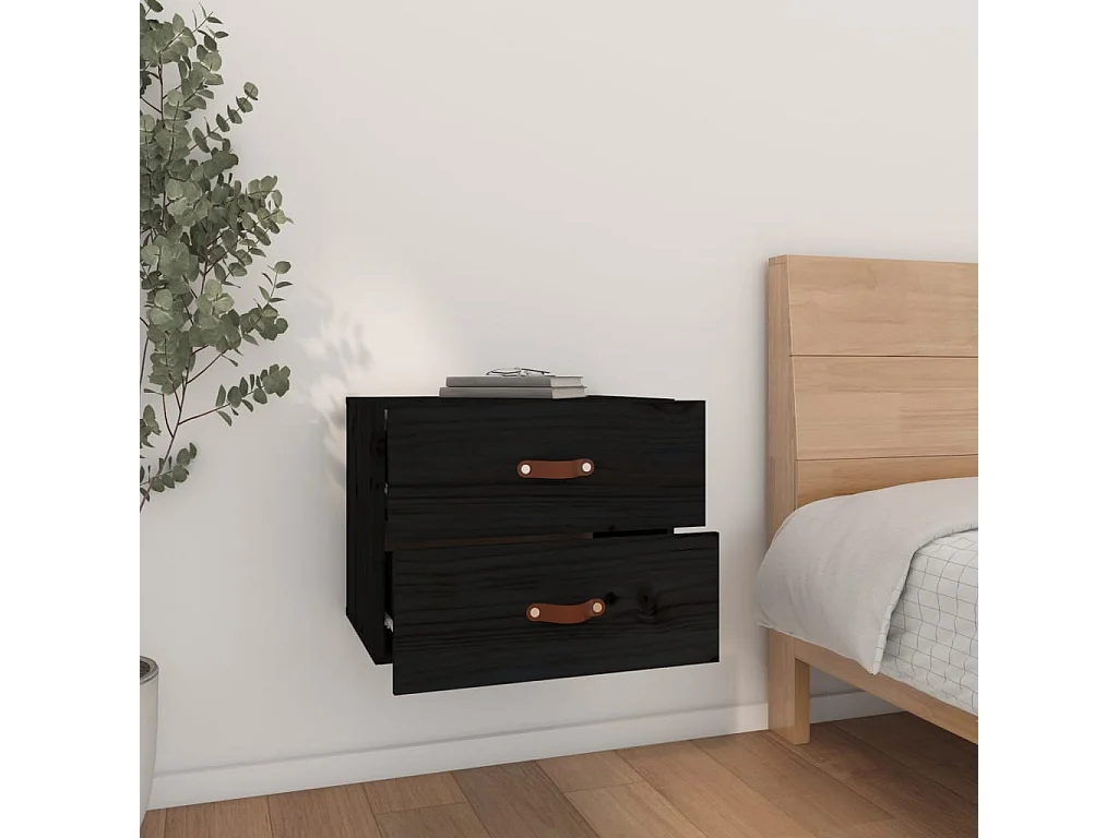 Nachtkastjes 2 st wandgemonteerd 50x36x40 cm zwart BE325985