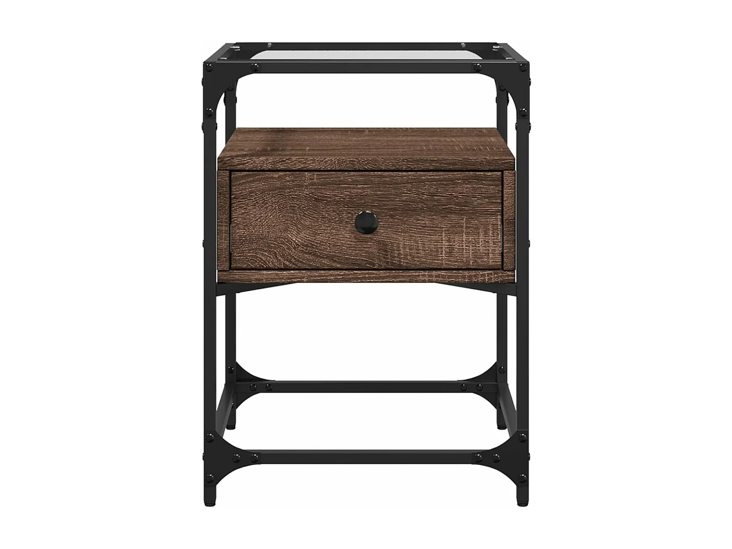 Table de chevet chêne marron 40x40x55 cm bois d’ingénierie FR76852