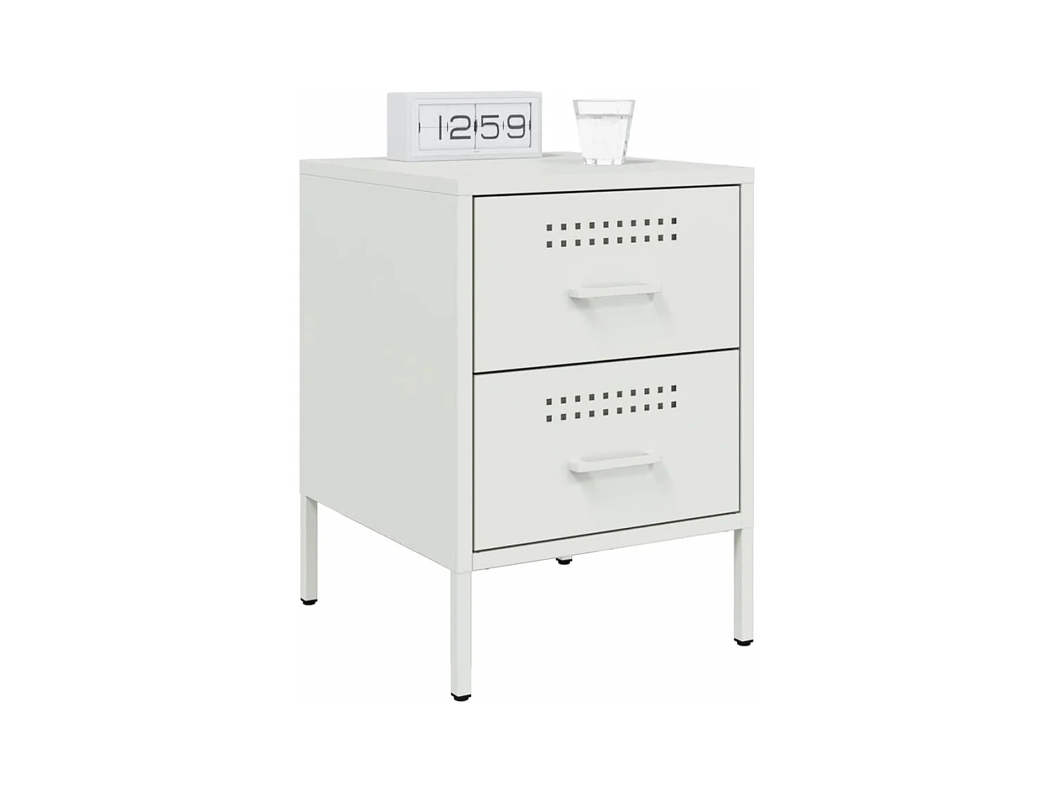 Tables de chevet 2 pcs blanc 36x39x50,5 cm acier FR69785